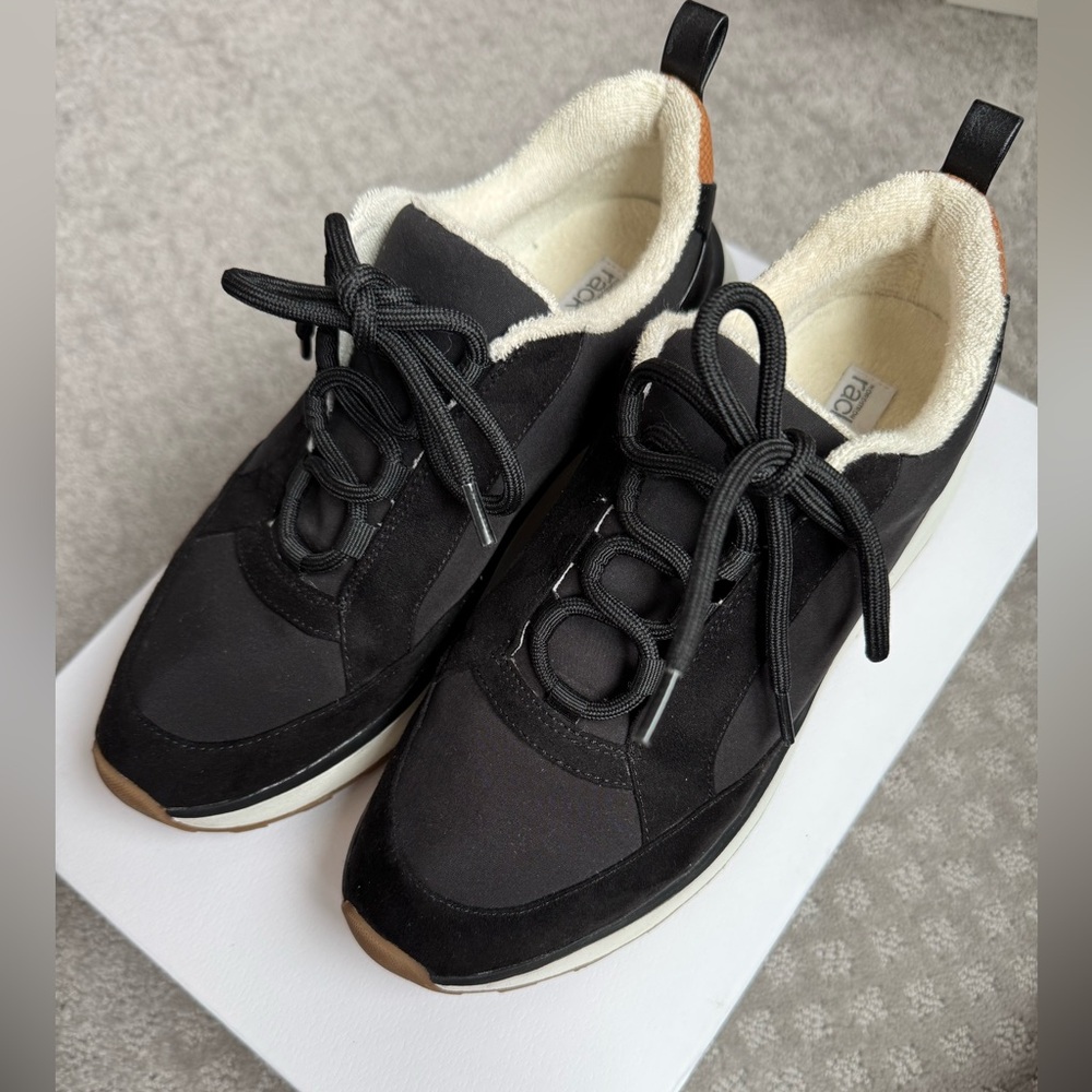 Black tennis shoes. Terry cotton lined. Size 8.5.